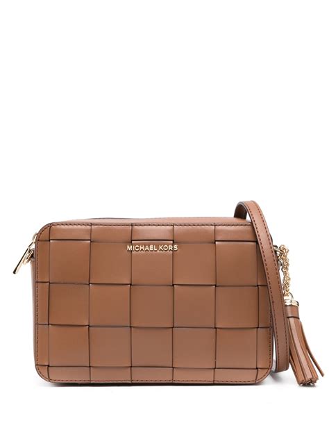 michael michael kors crossgrain leather phone crossbody|michael kors ginny leather crossbody.